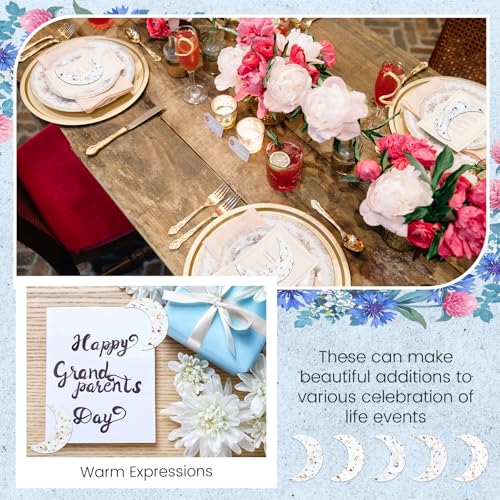 Dunzoom 50 Pcs Plantable Seed Paper Tags Wildflower,Moon - style: Moon