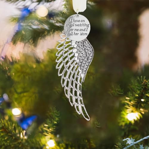 Memorial Ornaments Christmas Single Wing, Loss of Loved one Sympathy Gifts,Memorial Ornaments for Loss of Loved Dad (mom) - color: Mom, size: single wing