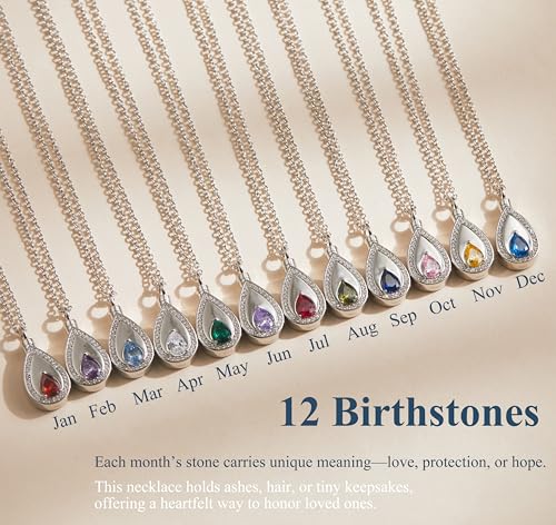 925 Sterling Silver Cremation Jewelry for Ashes Urn Necklace Memorial Teardrop Ashes Keepsake Urns Pendant Necklace for urn Necklaces Ashes Jewelry Gifts - color: Nov.