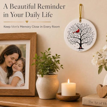 Mom Memorial Ornament, Cardinal Memorial Gift for Loss of Mother, First Christmas Without Mom Ornament, in Loving Memory Keepsake for Daughter Son, Sympathy Remembrance Gift for Family