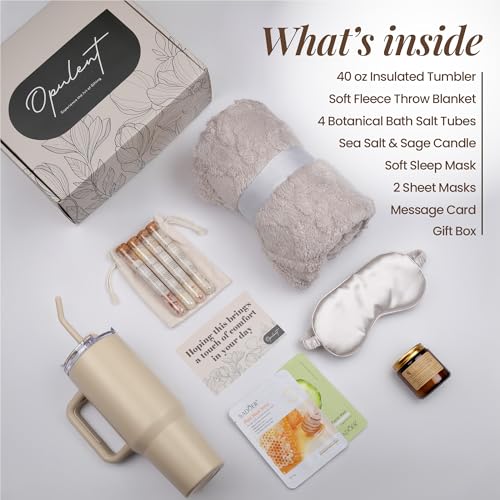Opulent Self Care Spa Gift Box for Women - Thoughtful Get Well Gift - color: Sea Salt