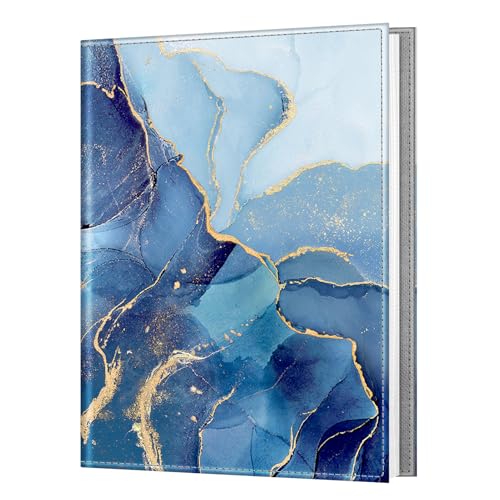 Fintie Photo Album for 8x10 Photos, 52 Pockets Vegan Leather Memory Book | Premium Cover Picture Book, For Family/Wedding/Couples Keepsakes, Anniversary Photos & Artwork Collection, Ocean Marble - color: ocean marble