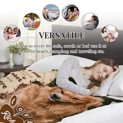 Ship Next Day, Customized Pet Memorial Gifts, Custom Dog Blanket with Picture Name, Personalized Pet Memorial Blanket with Photos, Loss of Pet Sympathy Gift, Dog Passing Away Bereavement Gifts - color: Dog Blanket 1
