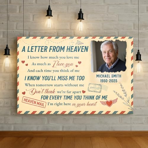 KiKiLuna Personalized Memorial Heaven Letter Canvas Wall Art - color: Design 4