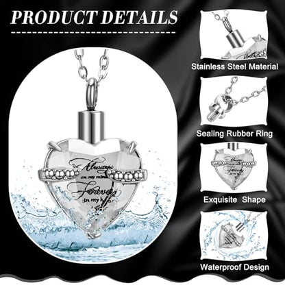 Ecation 15 Pcs Urn Necklace for Ashes Women Cremation Jewelry - color: White
