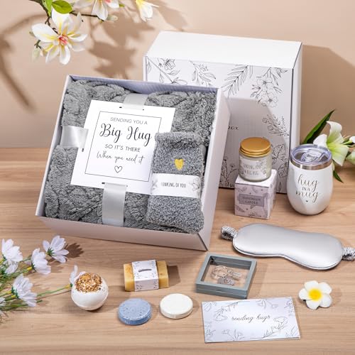 Sympathy Gift Basket for Loss of Loved One Hug in a Box for Women | Mothers Day Condolence Basket Miscarriage Care Package Thinking of You Gift for Women - color: Gray