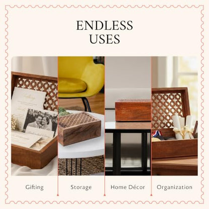 Mela Artisans Trellis Mango Wood Box - Medium Polish, 10.5x7.5 in - color: Medium Polish, size: Extra Large