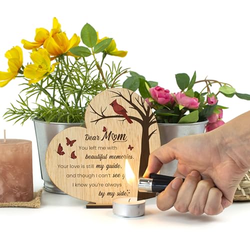 Memorial Plaque for Loss of Mother Wooden Sympathy Sign in Loving Memory of Mom Bereavement & Condolence Gift - color: Loss of a Mother