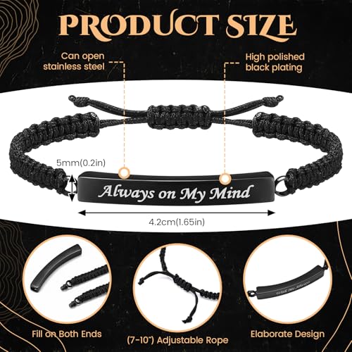 Ecation Cremation Jewelry, Urn Bracelet for Ashes - color: Black, style: Classic