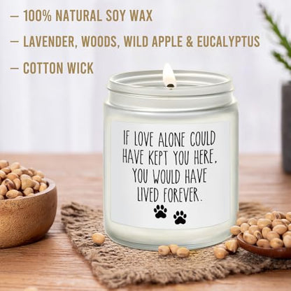 If Love Alone Could Have Kept You Here Candle - Pet Memorial Gifts for Loss of Dog Cat - Sympathy Gift for Pets Loss - Dog Bereavement Memorial Candle - Lavender, Woods, Wild Apple & Eucalyptus 9OZ
