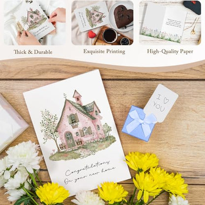 Qiliji New Home Congratulations Card & Gift, Housewarming Card, House Warming Gift, New House Gifts, Moving Cards, First Home Cards for Men Women - color: New Home Congratulations