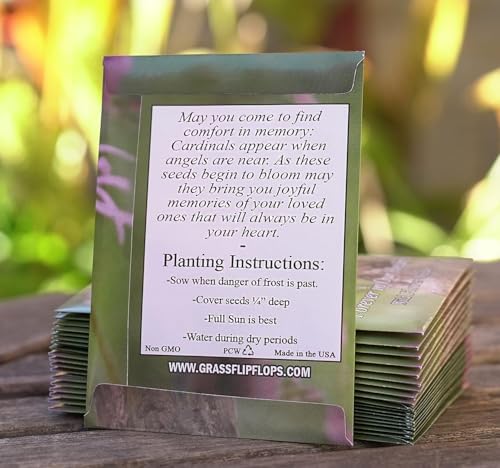 25 Wildflower Seed Packets - Celebration of Life Decorations - Funeral Favors - Memorial - Wild Flower Seeds Throw and Grow Perennial & Annual Mix to Attract Pollinators Bees and Butterflies Non-GMO