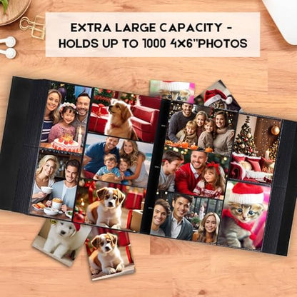 Extra Large Capacity 4x6 Photo Album, Holds 1000 Photos, Beige - color: Beige