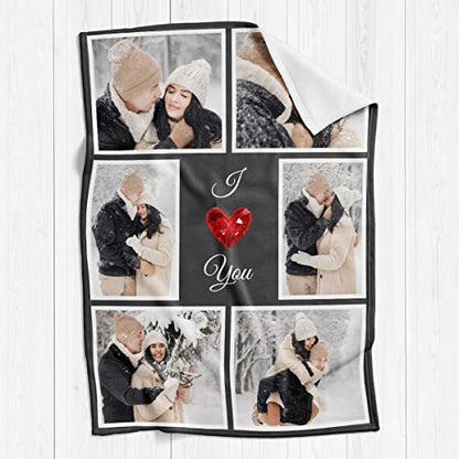inkArts I Love You Gifts for Couples, Custom Blanket with Photos, Personalized Blankets with Pictures, Photo Blankets Using My Own Photos, Personalised Gifts for Christmas - color: 6 Photos