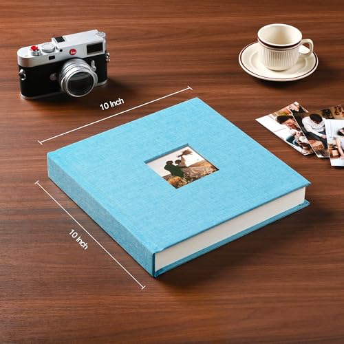 Pssoss 8x8 Inch DIY Scrapbook Album, Linen Hardcover, 40 Pages, Blue - color: Blue, size: 8 x 8 Inch 40 Pages