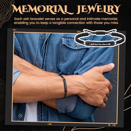 Ecation Cremation Jewelry, Urn Bracelet for Ashes - color: Black, style: Classic