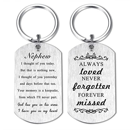 Alotozo Memorial Gifts - Sympathy Keychain for Loss of Loved One - color: Nephew Memorial Gifts