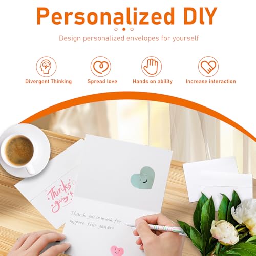 Guakicae 100 Packs White Blank Cards and Envelopes 5 x 7 - color: White, size: 5x7-100pcs