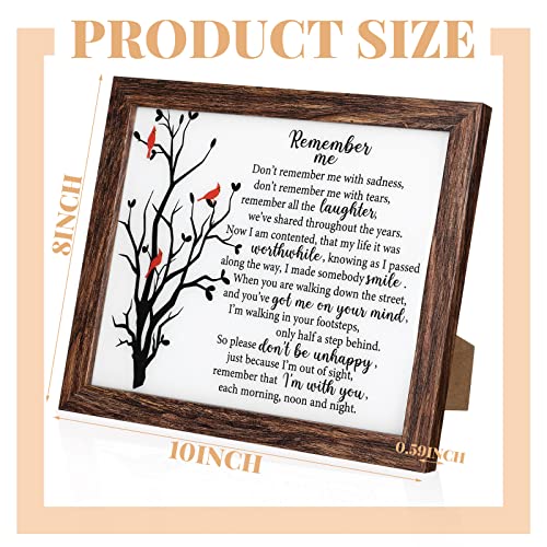 Gerrii Sympathy Memorial Gifts Red Cardinal Bereavement LED Memorial Gifts for Loss of Loved One Wooden Shadow Box 10'' x 8'' in Poem and Light for Mom Dad Father Funeral Bereavement(Retro Style) - style: Retro Style