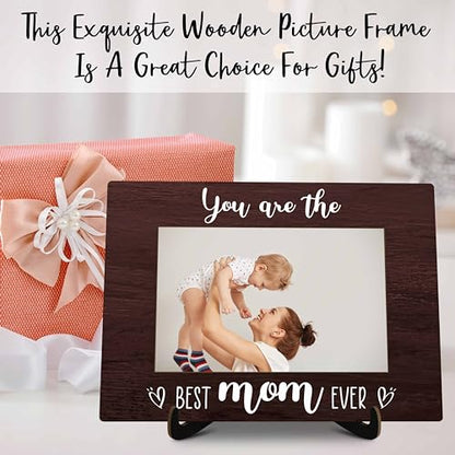 Mom Pictures Frame, You Are The Best Mom Ever Photo Frame with Stand, Mother's Day Gifts From Daughter Son, Farmhouse Home Living Room Bedroom Office Decoration -a53, Rustic - color: You Are The Best Mom