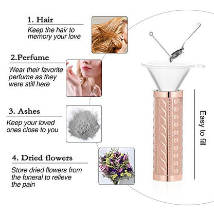 constantlife Cremation Jewelry for Ashes Openable Pill Case Urn Necklace Keepsake Perfume Memorial Pendant Locket Charm Accessories - color: Rose Gold