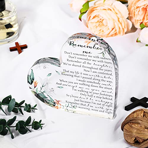Yookeer Sympathy Gift Acrylic Heart Shape Memorial Bereavement Gifts for Loss of Loved One Red Cardinal Remembrance Condolence Funeral Grief Keepsake for Mom Dad Grandma Friend(Delicate Style) - style: Delicate Style