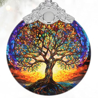 Stained Glass Ornaments, 2026 Christmas Ornament, Christmas Tree Ornament, Heirloom Keepsake, Gift Exchange, Gift Idea - Tree of Life - color: Tree of Life