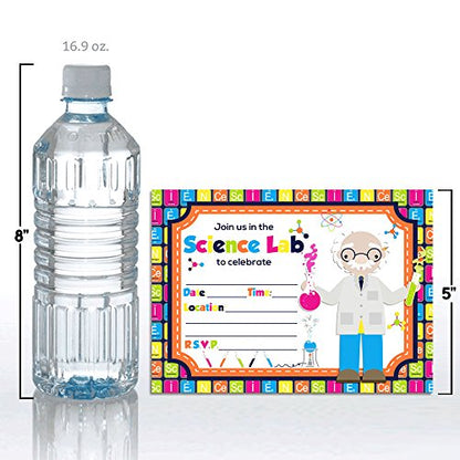 Amanda Creation Science Lab Themed Birthday Party Fill in Invitations set of 20 with envelopes - style: Science Lab