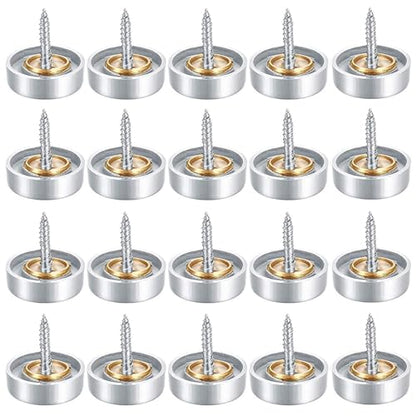 Screw Covers Caps 20-Pack 0.86"(22mm) Stainless Steel Mirror Screw Covers - size: 22mm