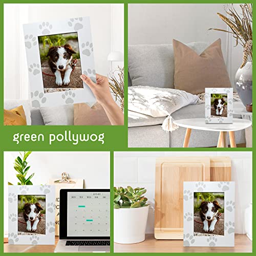 Green Pollywog Screenprinted Paw Print Picture Frame, Fits 5x7 - size: Screenprinted Paw Print Frame