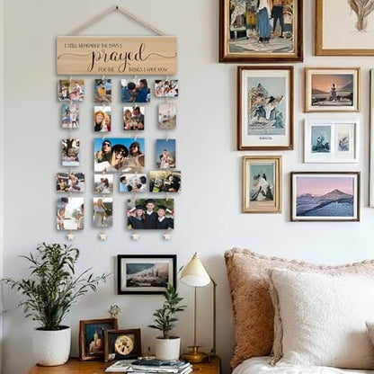 Christian Family Picture Frame,Family Photo Frame Gifts | Faith Love Family Picture With Wood Frames Wall Decor,Reunion Hanging Photo Display,Faith Based Gift - color: Prayed