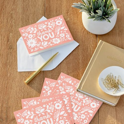 Hallmark Baby Shower Thank You Cards with Envelopes, 20-Pack (Pink Flowers) - size: 20 Count (Pack of 1)