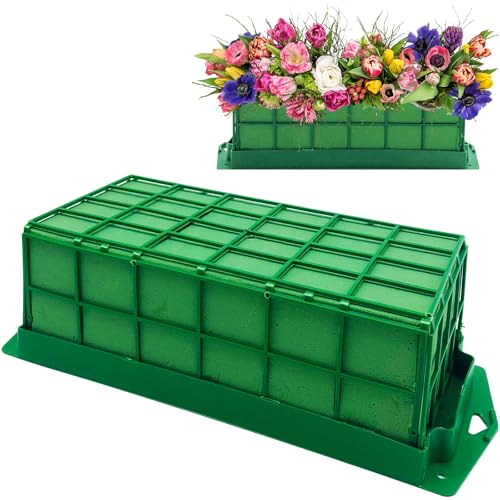 Floral Foam Cage,Flower Foam with Holder,Dry & Wet Flower Foam Cage for Flower Arrangements,Fresh Flowers,Garden,Wedding,Party Decorations - size: 1 Pcs