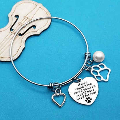 Xiahuyu Pet Memorial Bracelet Gift If Love Could Have Saved You You Would Have Lived Forever Bracelet Loss of Pet Gifts Sympathy Gifts for Loss of Dog In Memory of Dog Cat Gift