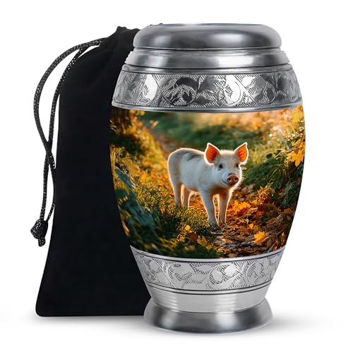 Pig Cremation Urns for Adult Ashes | Green Funeral Urns for Ashes Adult Men and Women - Burial Urn for Ash for Brother and Sister - Large Urn for Memorial 10 Inch - color: Pig-1, size: 10 Inch