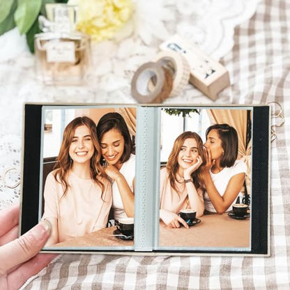 Artmag Mini Photo Album 4x6 50 Pockets 2 Pack, Linen Cover with Front Window Album Each Holds 52 Vertical Photos for Family Wedding Baby Children (Beige) - color: Beige, size: 50 Pockets/2PKS