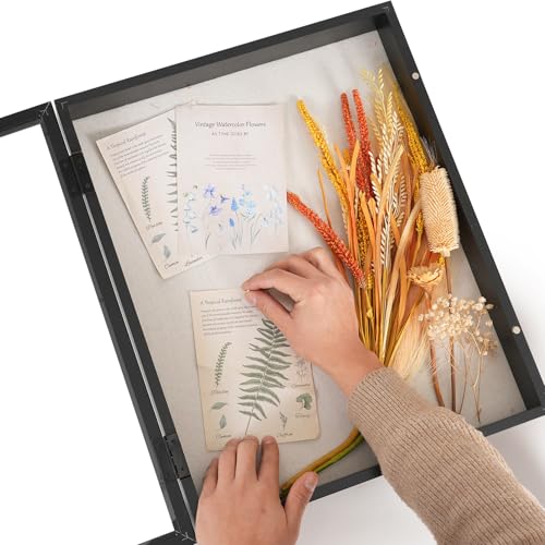 Muzilife 16x20 Shadow Box Wood Picture Frame, 2.16 Deep, Real Glass, Black - color: Black, size: 16x20