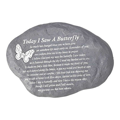 Dicksons Today I Saw A Butterfly Pewter Gray 10 x 7 Inch Resin Stepping Stone or Wall Plaque