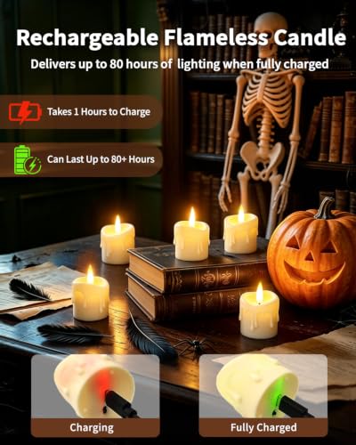 24 Pack Small Rechargeable Flameless Candles with Remote Timer - color: Ivory, size: 24 Pack