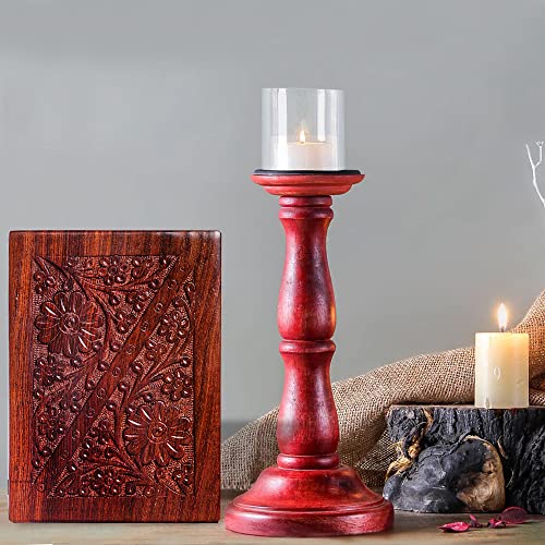 Wooden Urn Box for Human Ashes, Cremation Funeral Urns Hand Carving Decorative Urns for Pet Memorial & Adult, Keepsake (Medium) - size: Medium