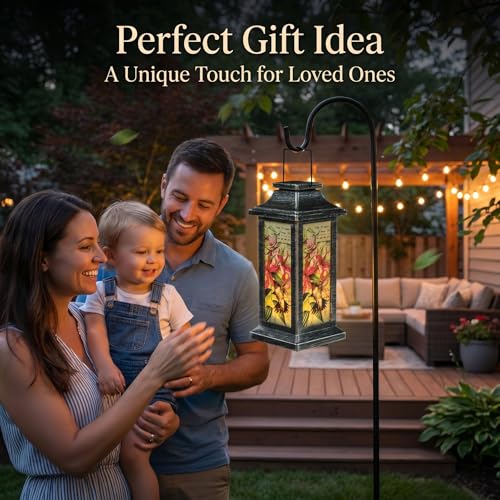 Topadorn Hummingbird Solar Lantern Outdoor Hanging Light - style: Hummingbird