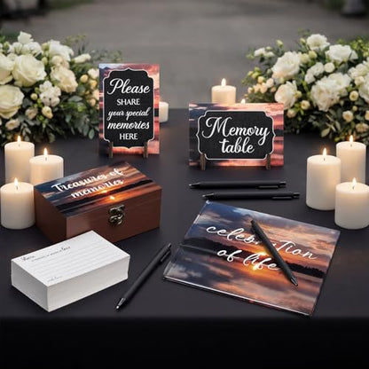 Celebration of Life Guest Book Funeral Memory Cards, Dusk - style: Dusk