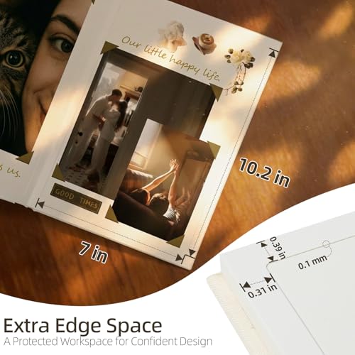 Vienrose Scrapbook Photo Album, 11x8.5 Inch, 26 Pages, Beige | Linen Cover, Kraft Paper, DIY Scrapbooking, Wedding Baby Shower Family Graduation - color: Beige, size: 11x8 Inch, 26 Pages