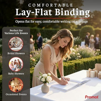 Personalized Hardcover Wedding Guestbook (White) | Elegant Wedding Keepsake Design, Premium Hardcover Construction, Smooth Lined Writing Pages, Perfect for Cherished Messages - color: White