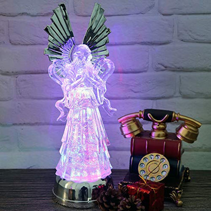 Wondise 14” Color Changing Angel Lighted Water Lamp with 6 Hour Timer - color: 14” Angel Prayer