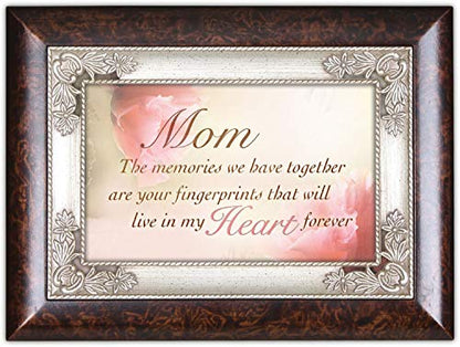 Cottage Garden Mom Memories Live in My Heart Burlwood Jewelry Music Box Plays Friend in Jesus