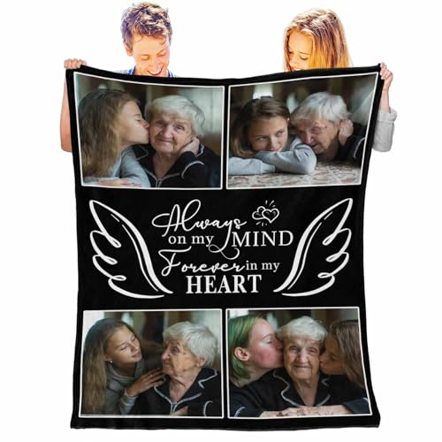 Personalized Memorial Blanket with Pictures in Loving Memory Gifts, Customized Picture Throw Blanket for Adult Kid Birthday Christmas Halloween New Year Mothers Fathers Valentines Day Gift - color: Color 10