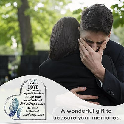 Sympathy Gifts Acrylic Heart Shape Memorial Bereavement Gift Paperweight Remembrance Decorations Funeral Grief Condolence Memorial Ornaments for Loss of Loved One of Mother Father - style: 021