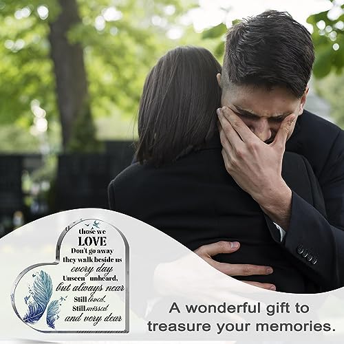Sympathy Gifts Acrylic Heart Shape Memorial Bereavement Gift Paperweight Remembrance Decorations Funeral Grief Condolence Memorial Ornaments for Loss of Loved One of Mother Father - style: 021