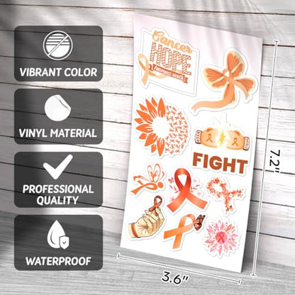 Leukemia Cancer Awareness Ribbon Quote Design 50pcs Vinyl Support Stickers Pack for Survivors Fighters Family Laptops Water Bottles Scrapbooking Bumper Hard Skateboard Car - color: Cancer Awareness 1